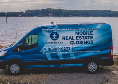 service truck in ocean background